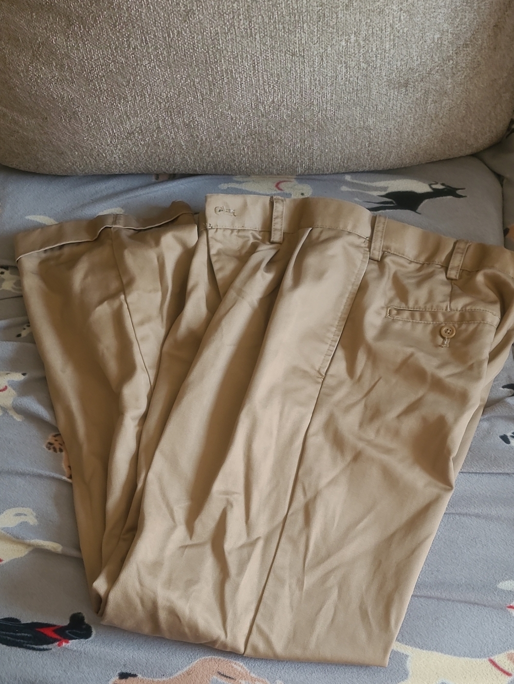 Men's Pleated Classic Khaki Dress Pants Tan Izod 30x30